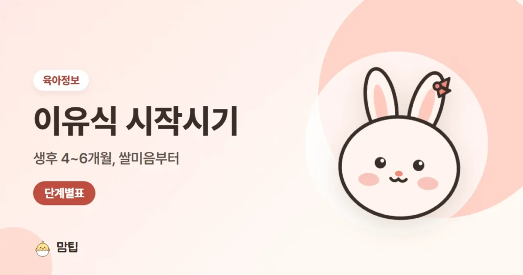 이유식 시작시기와 단계별 시기표, 초기 이유식 준비·식단 짜는 법